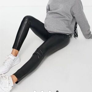 Topshop Maternity faux leather skinny pant in black